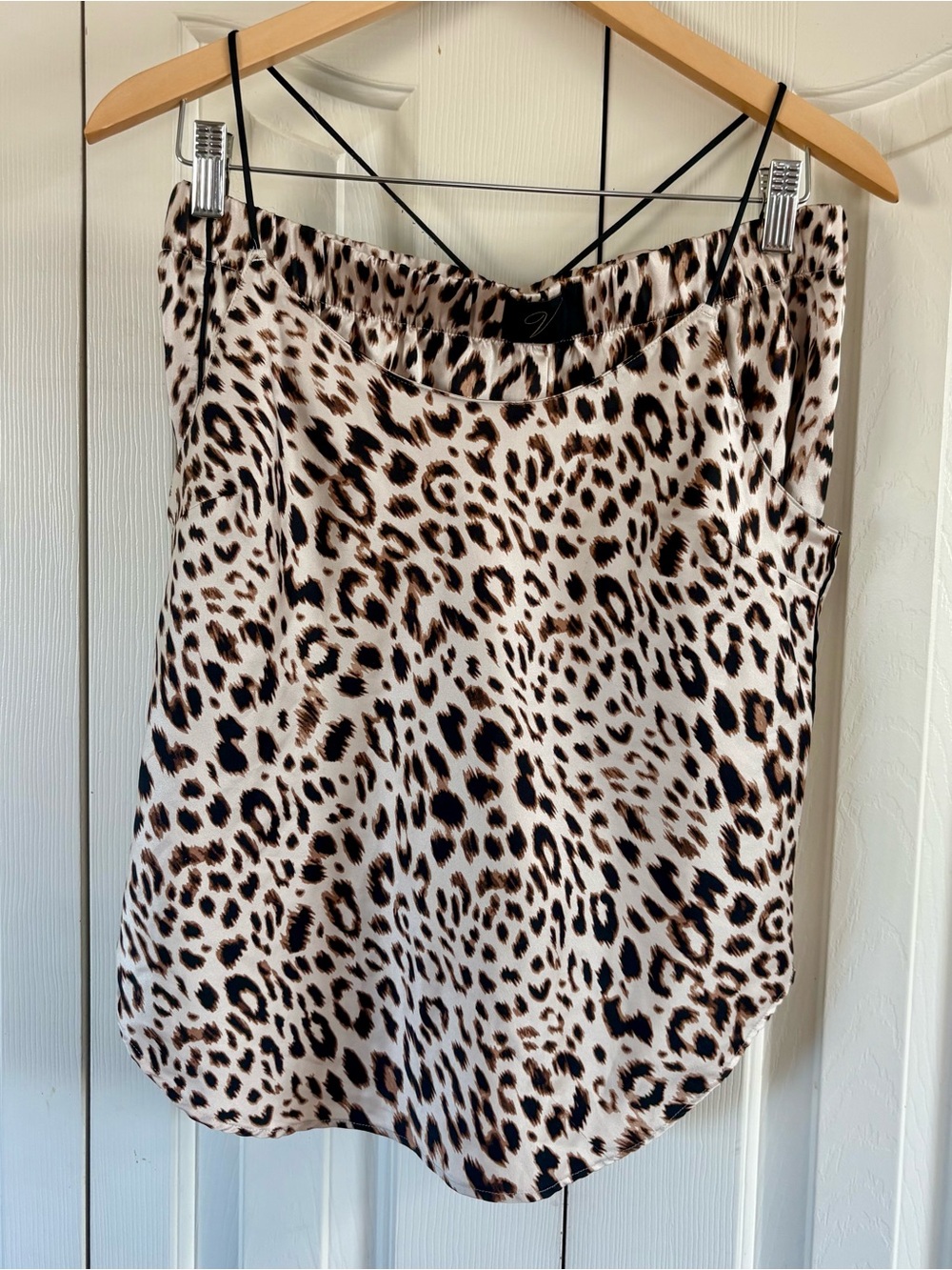 Victoria’s Secret Satin Pajama Set M Leopard Print Cami Top & Shorts 2 Piece